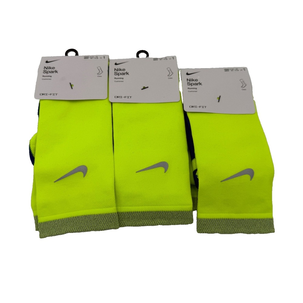 Lot Of 3 Mens Sz 10-11.5/Wmns 11.5-13 Nike Spark Volt Crew Running Socks CU7200